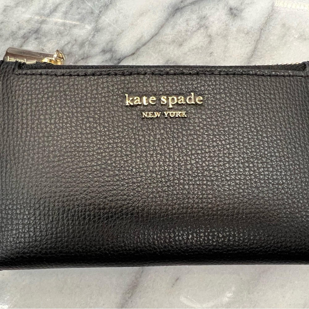 New Kate Spade New York Black Sylvia Slim Bifold Wallet